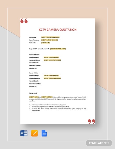 Sample proposal letter for cctv installation